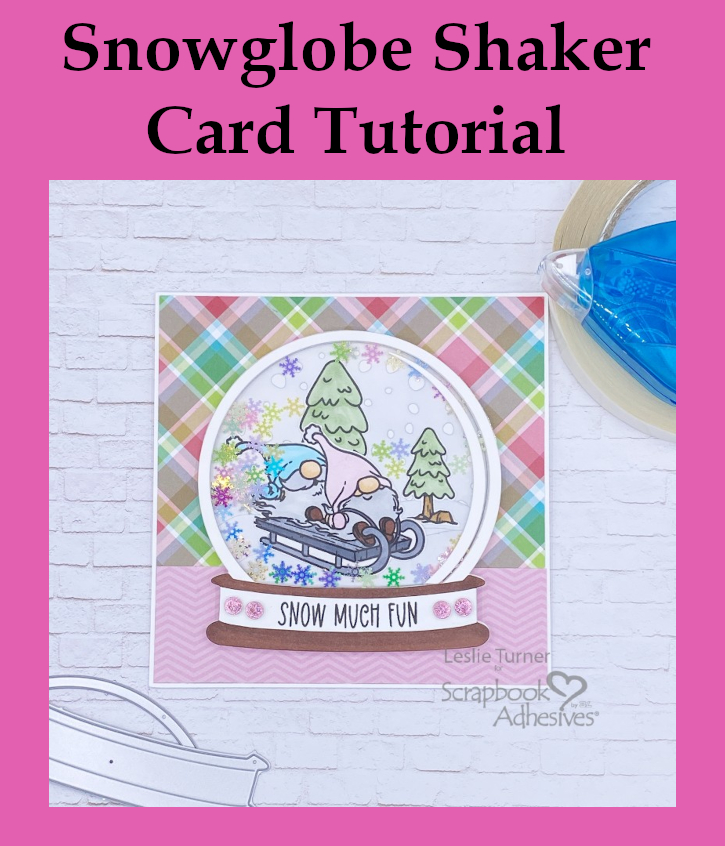 Snowglobe Shaker Card by Leslie Turner for Scrapbook Adhesives by 3LPinterest 