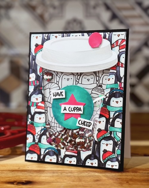 Holiday Cheer Shaker Card with the Coffee Lover's by Jennifer Ingle for Scrapbook Adhesives by 3L