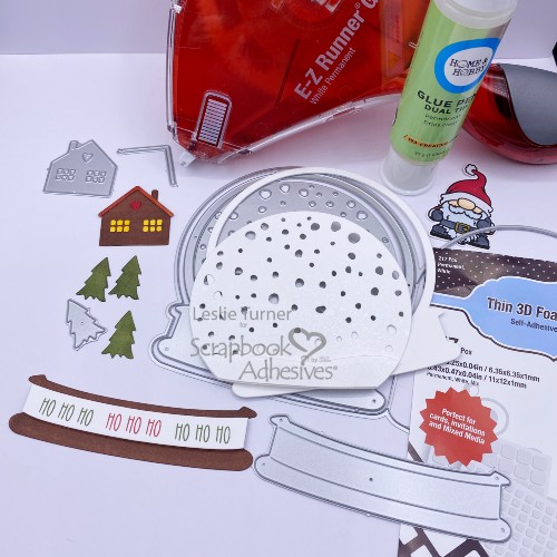 Shaped Snowglobe Card by Leslie Turner for Scrapbook Adhesives by 3L