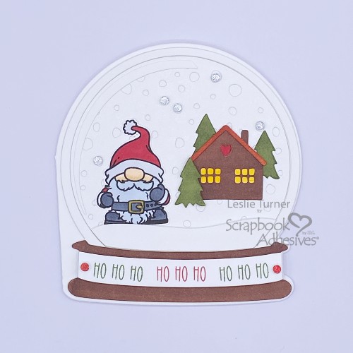 Shaped Snowglobe Card by Leslie Turner for Scrapbook Adhesives by 3L