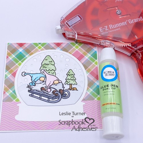 Snowglobe Shaker Card by Leslie Turner for Scrapbook Adhesives by 3L