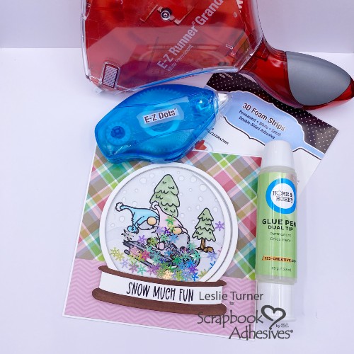 Snowglobe Shaker Card by Leslie Turner for Scrapbook Adhesives by 3L