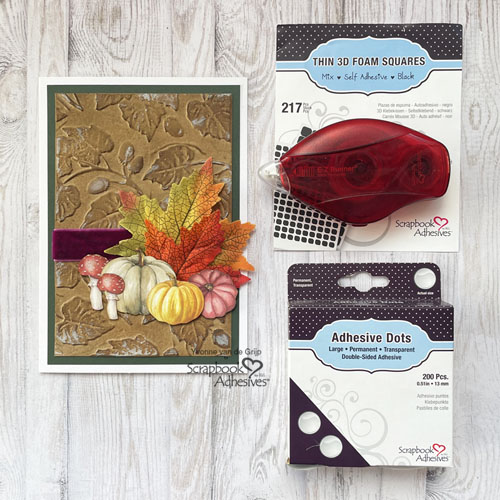Embossed and Inked Fall Card by Yvonne van de Grijp for Scrapbook Adhesives by 3L
