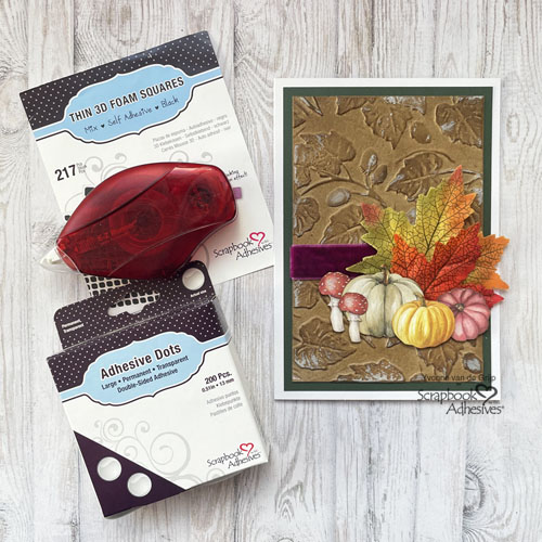 Embossed and Inked Fall Card by Yvonne van de Grijp for Scrapbook Adhesives by 3L
