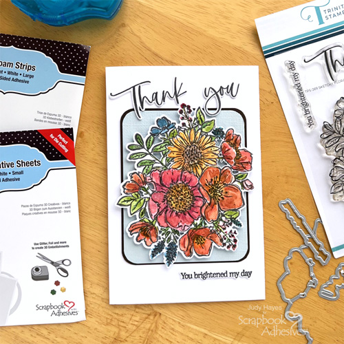 Floral Thank You Card by Judy Hayes for Scrapbook Adhesives by 3L 