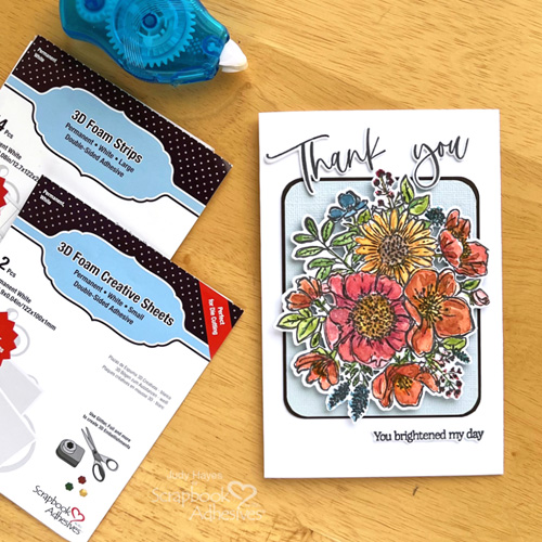 Floral Thank You Card by Judy Hayes for Scrapbook Adhesives by 3L 