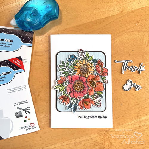 Floral Thank You Card by Judy Hayes for Scrapbook Adhesives by 3L 