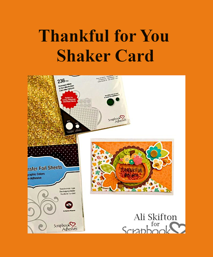 Thankful for You Shaker Card by Ali Skifton for Scrapbook Adhesives by 3L Pinterest 