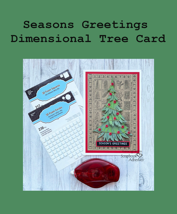Dimensional Christmas Tree Card by Yvonne van de Grijp for Scrapbook Adhesives by 3L Pinterest 