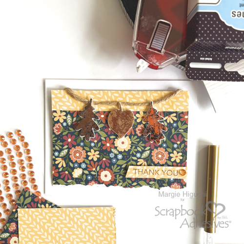 Leaf Banner Thank You Card by Margie Higuchi for Scrapbook Adhesives by 3L 