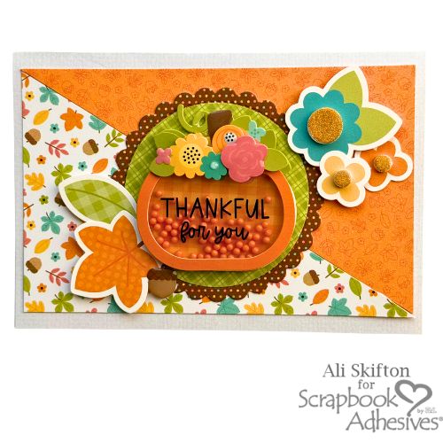 Thankful for You Shaker Card by Ali Skifton for Scrapbook Adhesives by 3L 