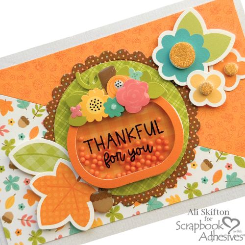 Thankful for You Shaker Card by Ali Skifton for Scrapbook Adhesives by 3L 