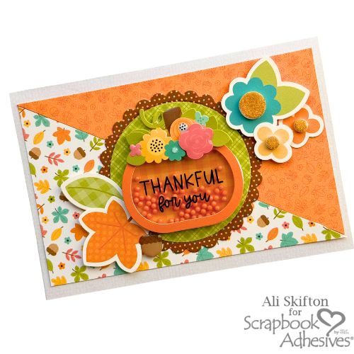Thankful for You Shaker Card by Ali Skifton for Scrapbook Adhesives by 3L 