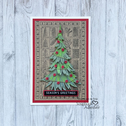 Dimensional Christmas Tree Card by Yvonne van de Grijp for Scrapbook Adhesives by 3L 