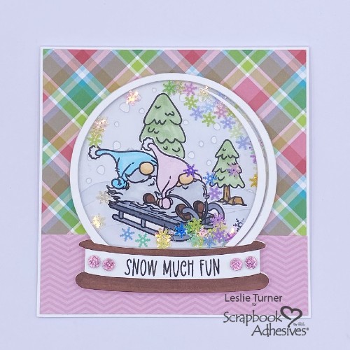 Snowglobe Shaker Card by Leslie Turner for Scrapbook Adhesives by 3L