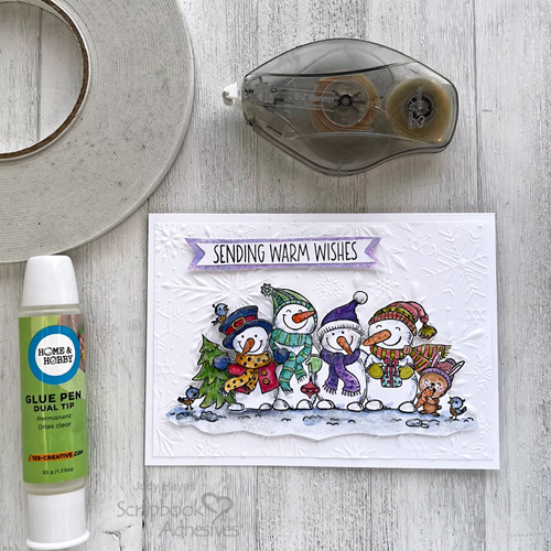 Snowman Warm Wishes Card by Judy Hayes for Scrapbook Adhesives by 3L 