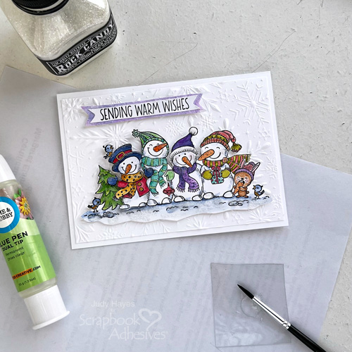 Snowman Warm Wishes Card by Judy Hayes for Scrapbook Adhesives by 3L 