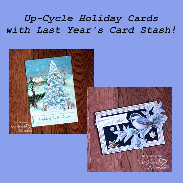 Up-Cycled Holiday Card Duo by Tracy McLennon for Scrapbook Adhesives by 3L Pinterest 