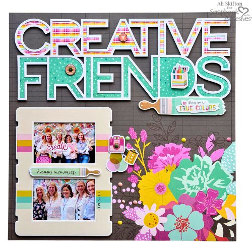 Creative Friends Layout by Ali Skifton for Scrapbook Adhesives by 3L 