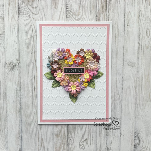 Flowered Heart Love Card by Yvonne van de Grijp for Scrapbook Adhesives by 3L 