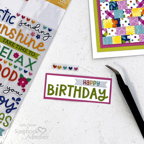 Patchwork Birthday Card by Judy Hayes for Scrapbook Adhesives by 3L
