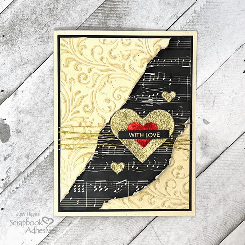 Gold Thread With Love Card by Judy Hayes for Scrapbook Adhesives by 3L 