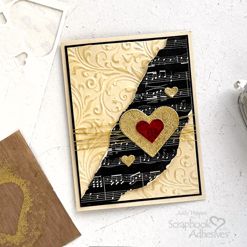 Gold Thread With Love Card by Judy Hayes for Scrapbook Adhesives by 3L 