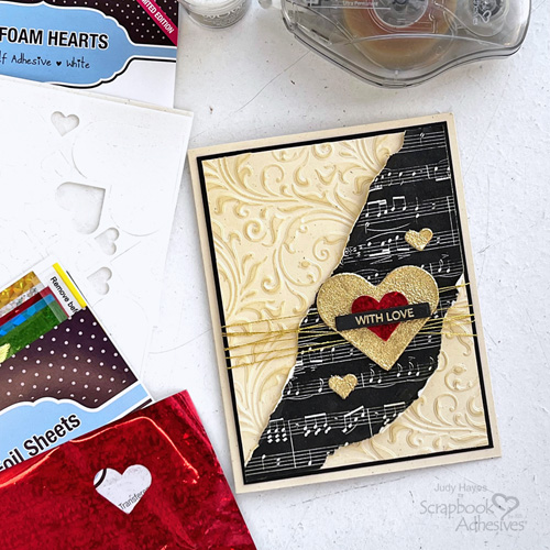 Gold Thread With Love Card by Judy Hayes for Scrapbook Adhesives by 3L 