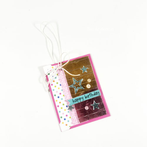 Shiny HBD Card and Tag Duo by Teri Anderson for Scrapbook Adhesives by 3 L