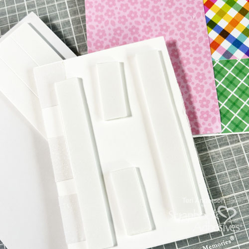 Hello Floral Card with Flocked Background  by Teri Anderson for Scrapbook Adhesives by 3L 