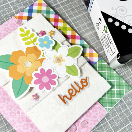 Hello Floral Card with Flocked Background  by Teri Anderson for Scrapbook Adhesives by 3L 