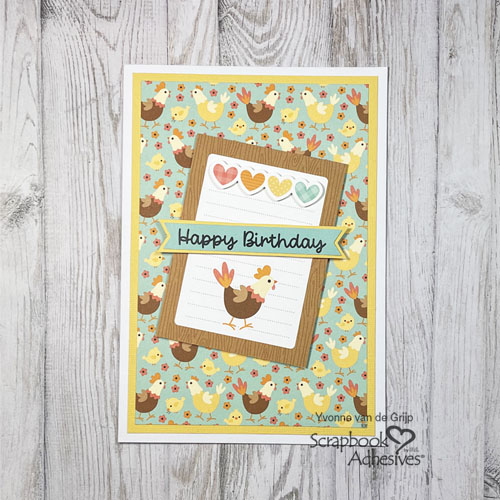 Spring Chicken Birthday Card by Yvonne van de Grijp for Scrapbook Adhesives by 3L