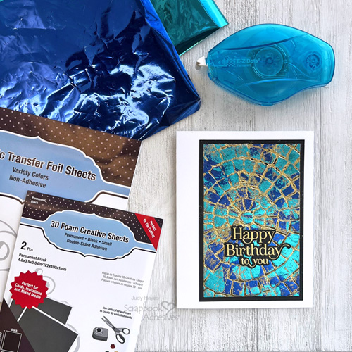 Foil Mosaic Birthday Card by Judy Hayes for Scrapbook Adhesives by 3L