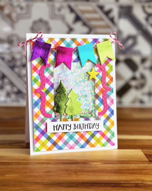 Bright and Cheerful Birthday Shaker Card by Jennifer Ingle for Scrapbook Adhesives by 3L 