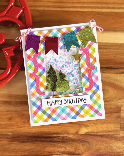 Bright and Cheerful Birthday Shaker Card by Jennifer Ingle for Scrapbook Adhesives by 3L 