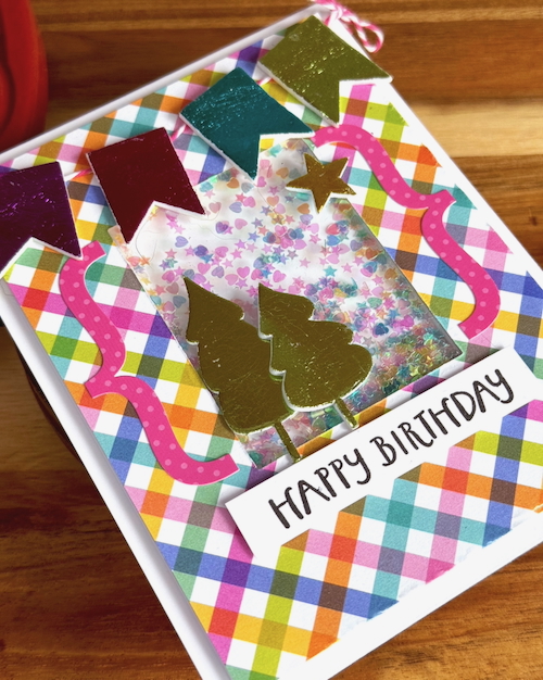 Bright and Cheerful Birthday Shaker Card by Jennifer Ingle for Scrapbook Adhesives by 3L 