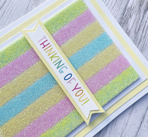 Glittered Stripe Thinking of You Card by Yvonne van de Grijp for Scrapbook Adhesives by 3L