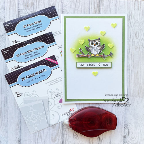 Owl I Need Is You Card by Yvonne van de Grijp for Scrapbook Adhesives by 3L 
