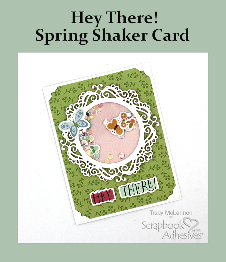 Hey There Spring Shaker Card by Tracy McLennon for Scrapbook Adhesives by 3L Pinterest 