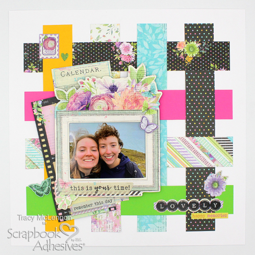 Bright Woven Layout by Tracy McLennon for Scrapbook Adhesives by 3L