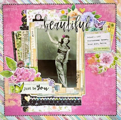 Great Aunt Halina Vintage Layout by Kristin Rizzo for Scrapbook Adhesives by 3L 
