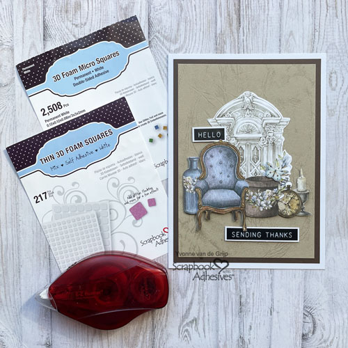 Dimensional Sending Thanks Card by Yvonne van de Grijp for Scrapbook Adhesives by 3L 