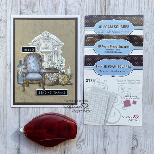 Dimensional Sending Thanks Card by Yvonne van de Grijp for Scrapbook Adhesives by 3L 