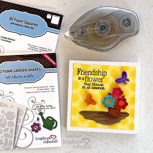 3D Floral Friendship Canvas by Judy Hayes for Scrapbook Adhesives by 3L 
