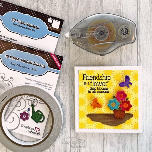 3D Floral Friendship Canvas by Judy Hayes for Scrapbook Adhesives by 3L 