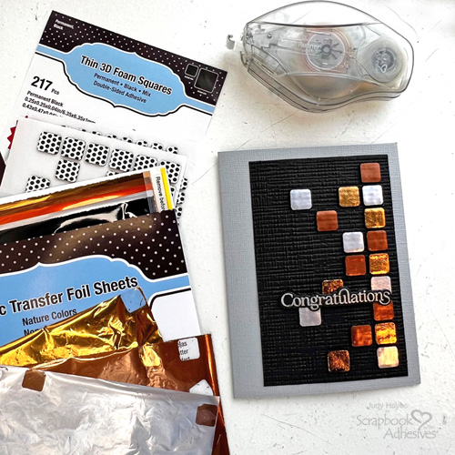 Metallic Squares Card by Judy Hayes for Scrapbook Adhesives by 3L