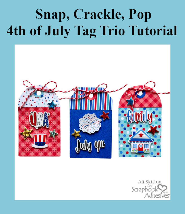 Snap, Crackle, Pop Tag Trio by Ali Skifton for Scrapbook Adhesives by 3L Pinterest 