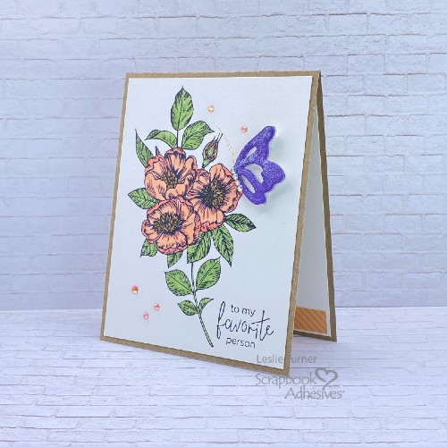 Easy Floral Birthday Card by Leslie Turner for Scrapbook Adhesives by 3L