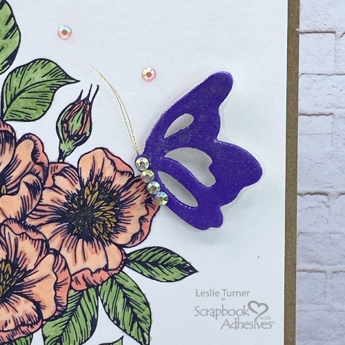 Easy Floral Birthday Card by Leslie Turner for Scrapbook Adhesives by 3L