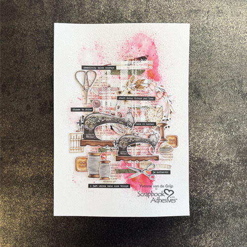 Creative Art Journal Page by Yvonne van de Grijp for Scrapbook Adhesives by 3L 